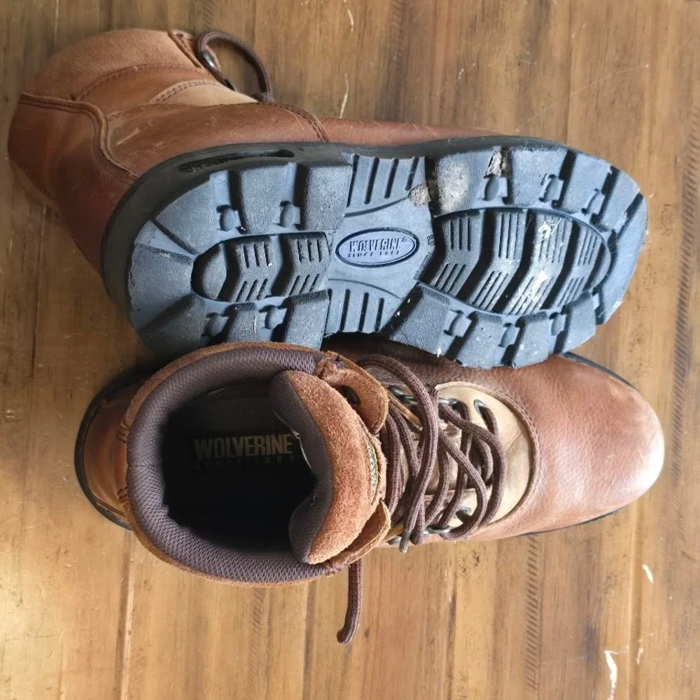 Wolverine Raider Mens 10.5 EW Brown Leather Work‎ Boots W04013 EH Rated